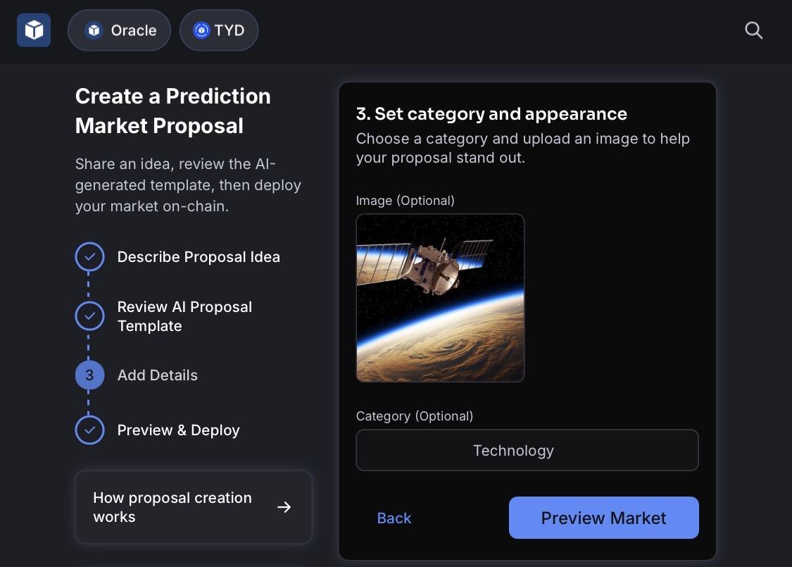 Set category and appearance step with image upload and category selector